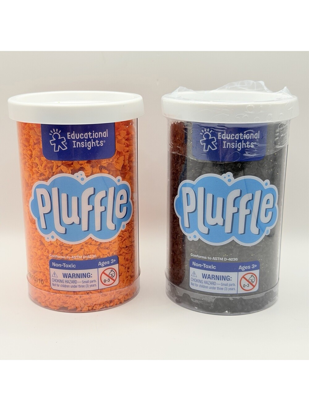 PLUFFLE Educational‎ Insights Playfoam Lot of 2 Tubes Black Orange Sensory Toy
